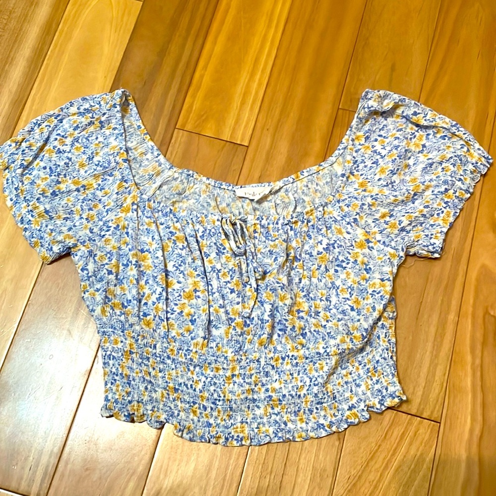 Pink Rose crop top. Size S